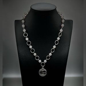 Repurposed Gucci zipper pull/charm necklace